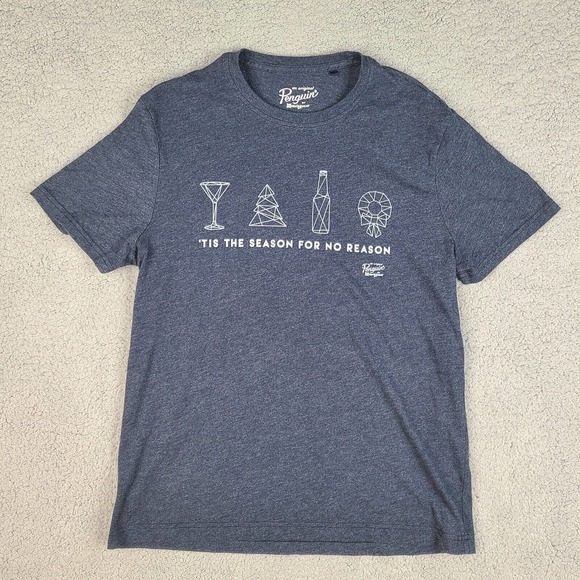 Original Penguin T-Shirt Men's Large Blue Holiday Festive Fun‎ Christmas - Picture 1 of 10